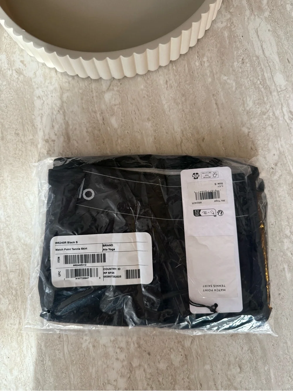 NWT ALO Match Point Tennis Skirt - Black - Size small
